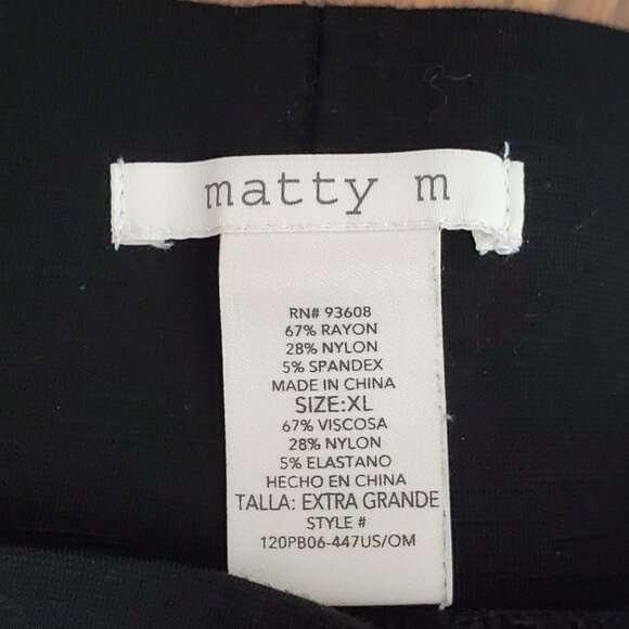 Matty M Women's Size XL Black High Rise Ponte Slub Slimming Legging Pockets - Picture 5 of 6